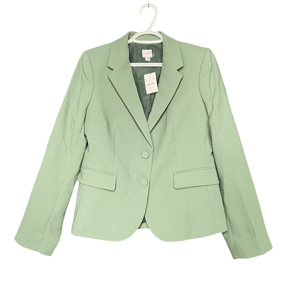J.Crew Two Button Blazer‎ Women's Size 8 Green Career Academia Jacket NWT